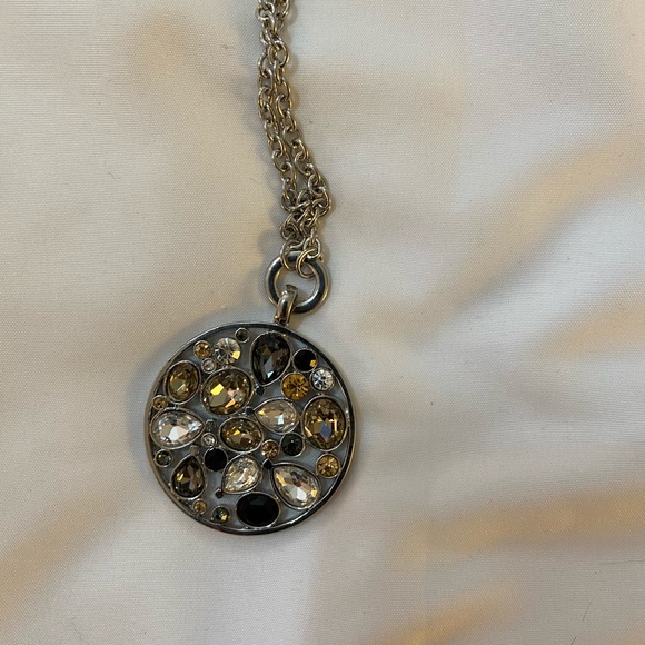 Nw/oT Chico’s Silver Long Necklace w/Faux Gemstone - Picture 4 of 6